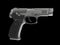 Tactical modern semi - automatic pistol - steel finish - side view