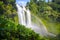 Tad gneuang waterfall and rainbow in rain season