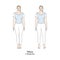 Tadasana or Mountain Pose. Feet Together and Feet Apart Variations. Vector