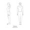 Tadasana or Mountain Pose. Front and Side View. Vector