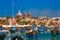 Taditional eyed boats Luzzu in Marsaxlokk, Malta