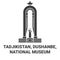 Tadjikistan, Dushanbe, National Museum travel landmark vector illustration