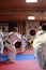 Tae Kwon Do students test for belts