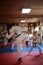 Tae Kwon Do students test for belts