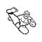 Taekwondo Bigfoot Flying Kick Mascot Black and White