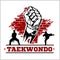 Taekwondo emblem - Taekwondo Logo Design Template. Vector Illustration