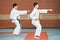 Taekwondo exercises in gym