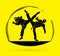 Taekwondo fighting action graphic