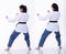 TaeKwonDo Karate national athlete kick punch on white background isolated