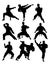 Taekwondo and Karate Silhouettes