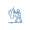 Taekwondo line icon concept. Taekwondo flat  vector symbol, sign, outline illustration.