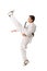 Taekwondo martial art kicking isolated