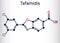 Tafamidis molecule. It is a medication used to delay loss of peripheral nerve function in adults. Structural chemical formula