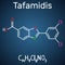 Tafamidis trade name Vyndaqel molecule. Structural chemical fo