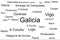 Tag cloud of the biggest cities in Galicia, Spain.