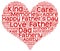 Tag cloud of father\'s day in the shape of red heart