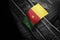 Tag on dark clothing in the form of the flag of the Cameroon