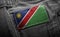 Tag on dark clothing in the form of the flag of the Namibia