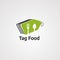 Tag food logo vector, icon, element, and template