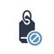 Tag icon, business icon with not allowed sign. Tag icon and block, forbidden, prohibit symbol