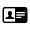 Tag icon vector male user person profile avatar symbol with identity card in flat color glyph pictogram