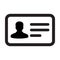 Tag icon vector male user person profile avatar symbol with identity card in flat color glyph pictogram