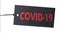 Tag information COVID-19 design logo cardboard template paper dangerous label cough