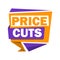 Tag price cuts, vector illustration