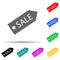 tag sale multi color style icon. Simple glyph, flat vector of market icons for ui and ux, website or mobile application