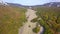 Taganay National Park in Russia in Autumn. Aerial View of `Big Stone River`, Biggest Deposit Occurrence of Aventurine