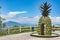 Tagaytay, Cavite, Philippines - A Giant pineapple sculpture near a view deck at People\\\'s Park in the Sky