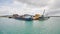 Tagbilaran, Philippines - January 5, 2018: Commodity containers and ships in the port of Taagbilaran. Philippines.