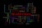 Tagcloud of world\\\'s largest cities colored randomly