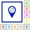Tagging GPS map location flat framed icons