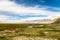 Tagharma viewing deck panorama on Pamir Plateau, at the feet of Muztagh Ata, China.