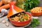 Tagine with beef, chickpeas and vegetables