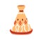 Tagine dish, traditional Moroccan kitchen vessel with conical lid. Tajine, Morocco ceramic pot for national food. Maroc