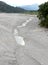 Tagliamento river in Italy and the water that disappears among t