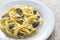 Tagliatelle with morel mushrooms