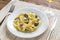 Tagliatelle with morel mushrooms