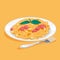 Tagliatelle pasta. Italian traditional food, tasty macaroni