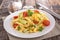 Tagliatelle and vegetable