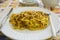 Tagliatelli pasta with meat sauce