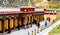 Tagong village Heping Fahui, China on 12th May 2015 - View on tibetan monastery and prayer wheels