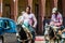 Tagounite, Morocco - October 10, 2013. Life on the street - men riding on the donkeys