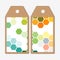 Tags design on both sides, cardboard sale labels. Abstract colorful business background, modern stylish hexagonal vector