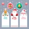 Tags Set With Santa, Reindeer, Snowman