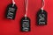 Tags with words BLACK FRIDAY SALE hanging on background