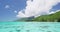 Tahiti ocean water landscape of exotic nature in Moorea island French Polynesia