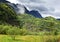 Tahiti. Polynesia. Clouds over a mountain landscape